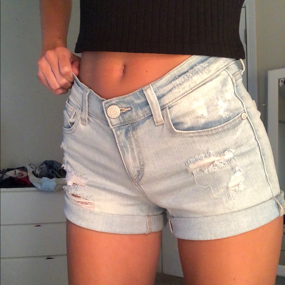 ripped jean shorts